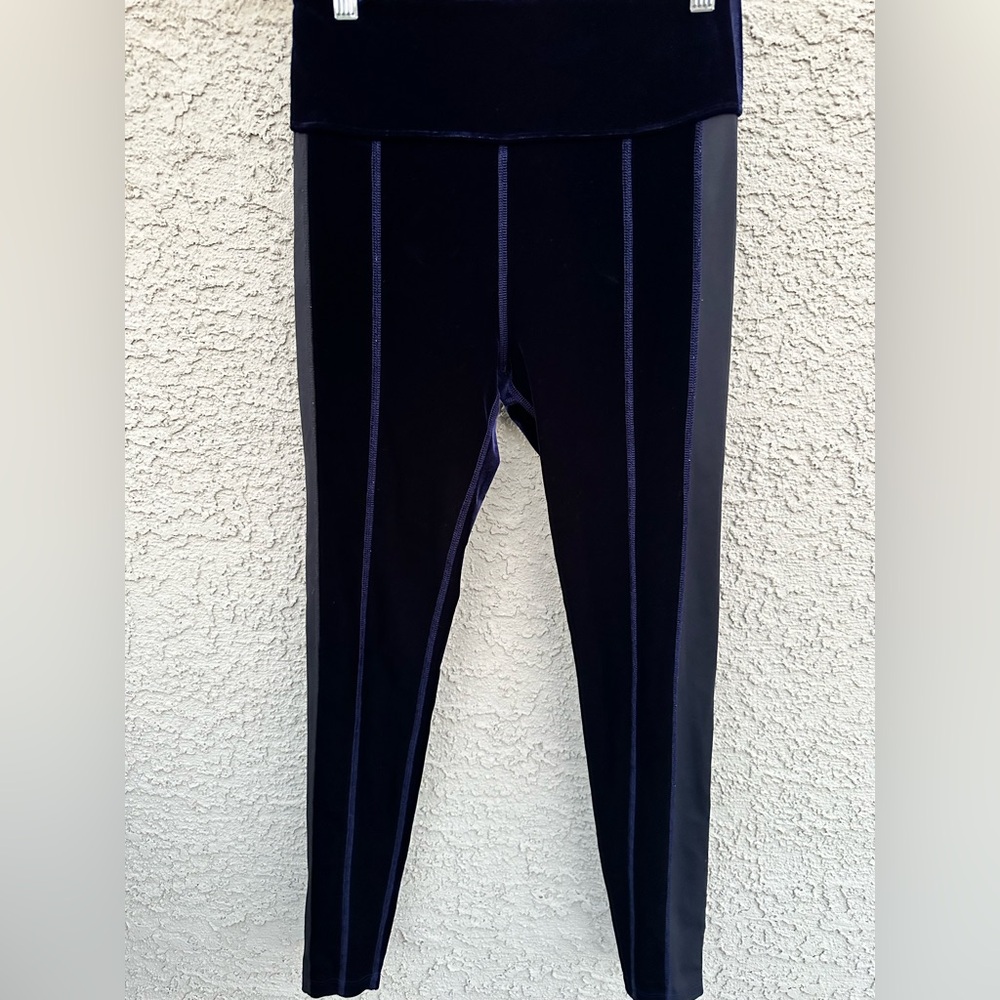 Alala Navy Blue Velvet Leggings, Pristine, size Small